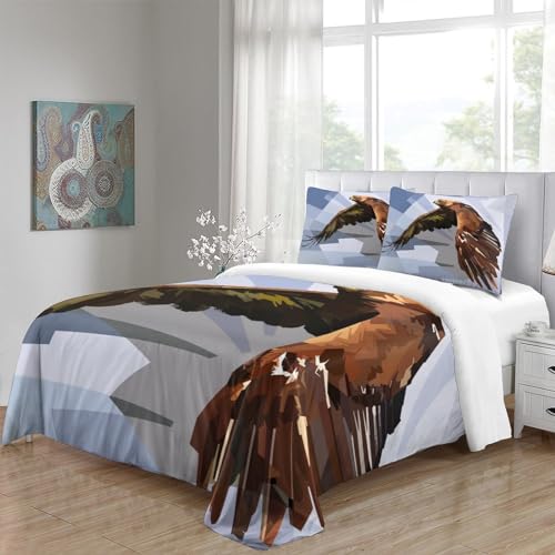 Housse de couette aigle 3D King de qualité supérieure en microfibre durable - 5