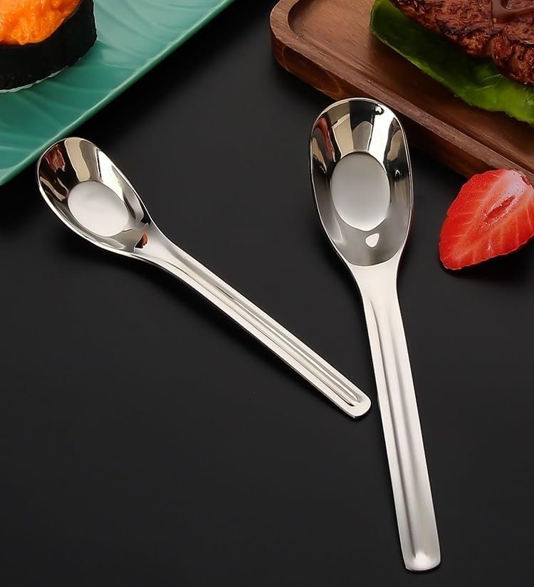 Silverware Flatware Set, 2/8/12/16/20/24 Pieces 304 Stainless Steel Spoons, Long Handle Stainless Steel Soup Spoons, Thickened Spoons(12 Pieces for 6)