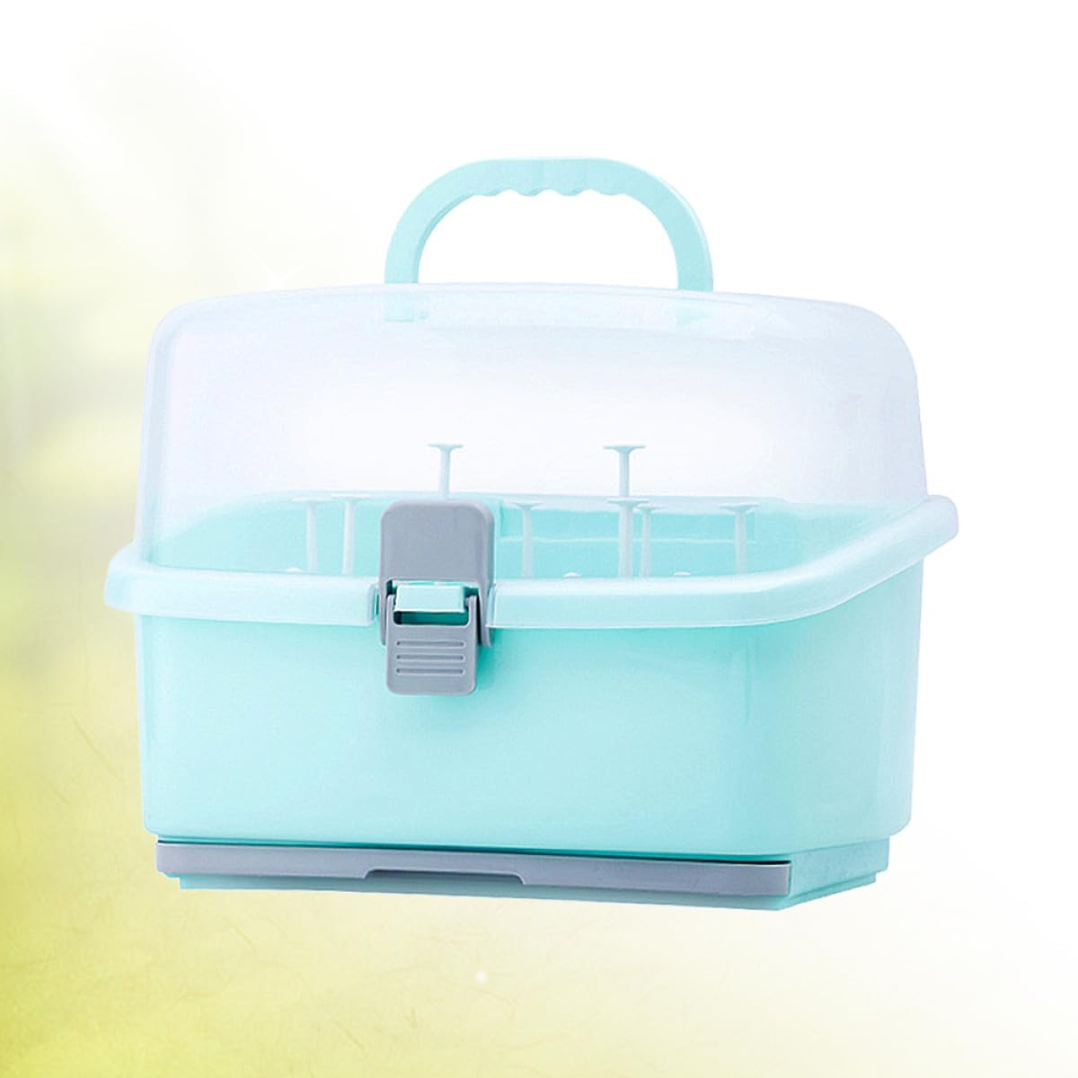 Aufbewahrungsbox für Babyflaschen aus Kunststoff, Grün, Tragbar | Schnuller und Babyflasche, Leicht zu Reinigen, für Zuhause und Unterwegs