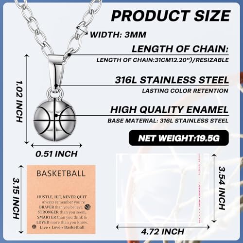 Image of Tondiamo 12 Pcs 3D Sports Ball Necklaces, Team Gifts