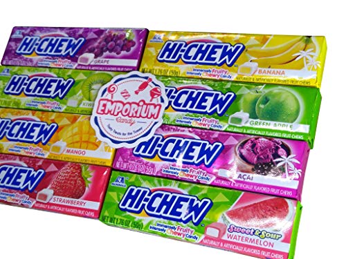 Hi Chew 8 Flavor Assortment - 1 15 Piece Bar Of Strawberry Grape Mango Green Apple Banana Acai Kiwi Watermelon #TOP3