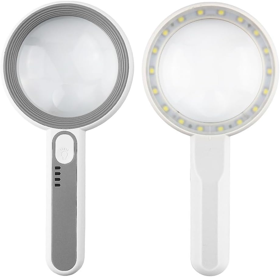 Handheld Magnifying Glass, Multi Size Touch LED Light, Multiple Magnification(11x)