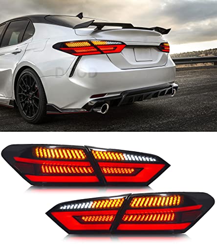 DOOD Tail lights for Toyota Camry LED Tail lights 2018-2022 Rear Lamp Taillights Assembly SE XSE Replacement with Brake Turn Signal Reverse Light DRL Accessories,Plug and Play