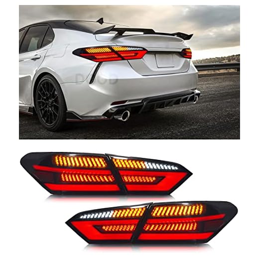 DOOD Tail lights for Toyota Camry LED Tail lights 2018-2022 Rear Lamp Taillights Assembly SE XSE Replacement with Brake Turn Signal Reverse Light DRL Accessories,Plug and Play