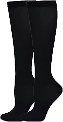 Meias de compressão para mulheres e homens, meias divertidas e coloridas, meias de atletismo até o joelho com o melhor suporte, graduadas, para viagem