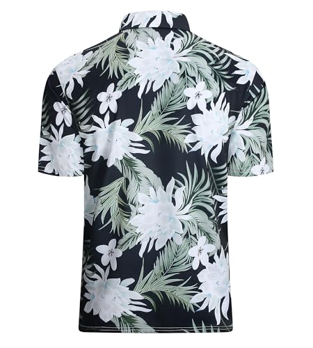 Damipow Mens Golf Shirts Dry Fit Polo Shirts Moisture Wicking Short Sleeve Hawaiian Polo Shirt2