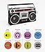 Riptunes Boombox Radio Cassette Player Recorder, AM/FM -SW1/SW2 Radio, Wireless Streaming, USB/Micro SD Slots, Aux in, Headphone Jack, Classic 80s Style Retro, Black