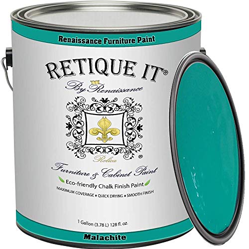Flash Deals - 60% OFF Retique It® Chalk Finish Paint by Renaissance - Non Toxic, Eco-Friendly Chalk Furniture & Cabinet Paint - 128oz (Gallon), Malachite