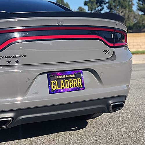 Purple License Plate Frames Starry Sky License Plates Covers Aluminum Metal License Plate Holder Auto Car Tag With 4 Holes Screws Standard Size 2 Pcs Set #TOP4