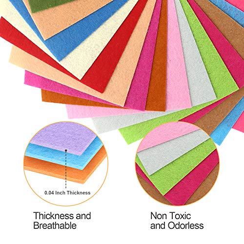 Betybedy FFS-001 40 Pcs 6 X 6 Inches Craft Felt Fabric Sheets thumb #2