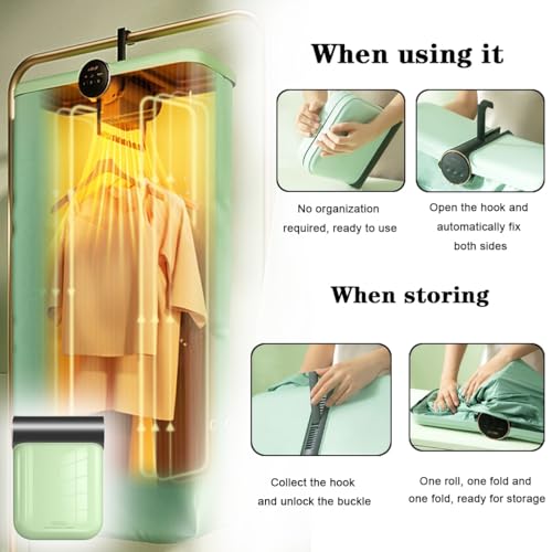 Draagbare droogmachine for kleding, opvouwbare verwarmde wasdroger, wasdrogerrek, kleine droger for kleding Compacte droger - Image 6