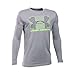 Under Armour Boys' Breakthrough Logo Long Sleeve T-Shirt, True Gray Heather/Fuel Green, Youth Large