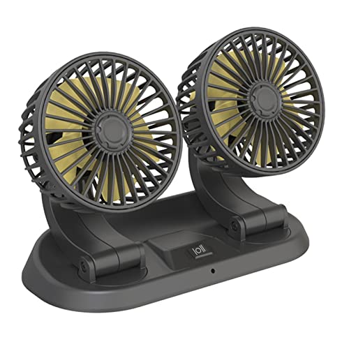 GLBMLMTHZP Ventilador de coche de doble cabeza 2 4v / 12v Camión de refrigeración del automóvil Camión de viento fuerte Ventilador de doble cabeza Sistema de refrigeración del coche Caja de color Fans
