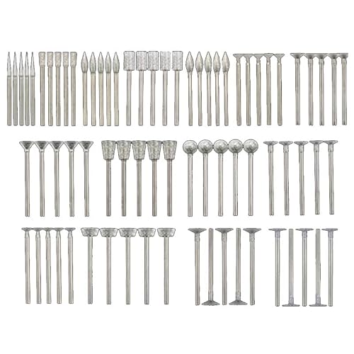 Bpqiang 75 Pcs Diamond Coated Points Grinding Bit Burr Set,2.35Mm Suit For Tool Grinder