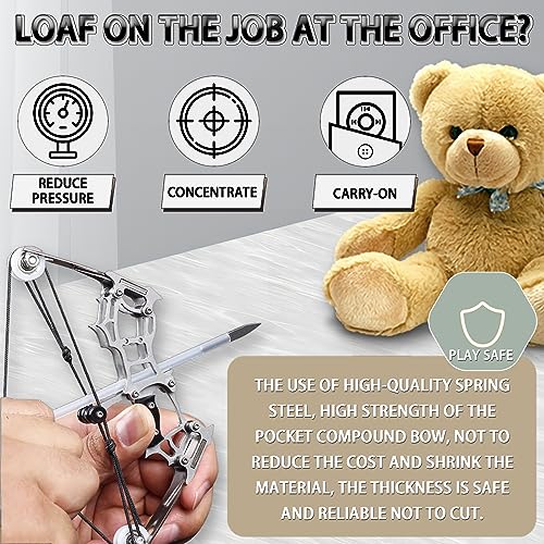 Zshjgjr Mini Bow And Arrow Set, Mini Compound Bow, Small & Compact Toothpick Bow For Shooting Practice Hunting Archery Entertainment Fun (8.66" Compound Bow) #TOP1