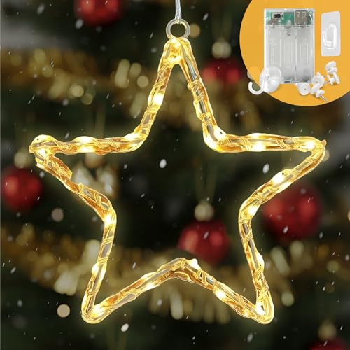 CozyHome Fensterlicht Weihnachten - LED Fensterstern Warmweiß I Mit...