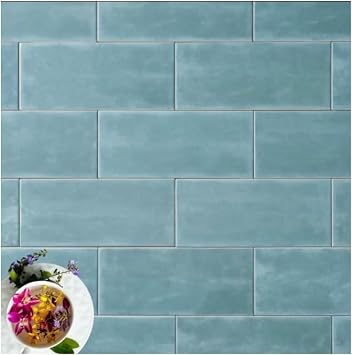 Tenedos Vintage Soul 4x10 Steel Blue Subway Glossy Ceramic Wall Tile Backsplash for Kitchen, Bathroom Shower, Accent Decor, Fireplace Box of 38 Pieces 11.25 Square feet