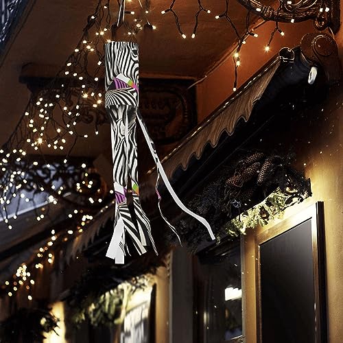 LLaviD Halloween Geest Decoratie Zebra Halloween Windsokken voor Thuis Halloween Decor Halloween Decoraties Buiten Voor Feestbenodigdheden