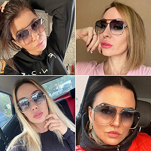 Gtand Fashion Trendy Square Aviator Gradient Sunglasses For Women Men Vintage Metal Sun Glasses2
