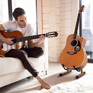 Snigjat Support de guitare acoustique, support de guitare en bois avec grain tigré, support de guitare électrique au sol avec mousse, support de guitare pliable en A pour basse, violoncelle, - Les Beatles, Paul McCartney, John Lennon, RIngo Starr, George Harrison Snigjat Support de guitare acoustique, support de guitare en bois avec grain tigré, support de guitare électrique au sol avec mousse, support de guitare pliable en A pour basse, violoncelle, – Image 6