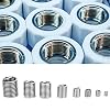 flexman 200Pcs 304 Stainless Steel Wire Inserts Screws Sleeve Assortment Kit, M3 M4 M5 M6 M8 M10 M12 Inner Thread Insert Set, Coiled Wire Helical Screw Thread Inserts