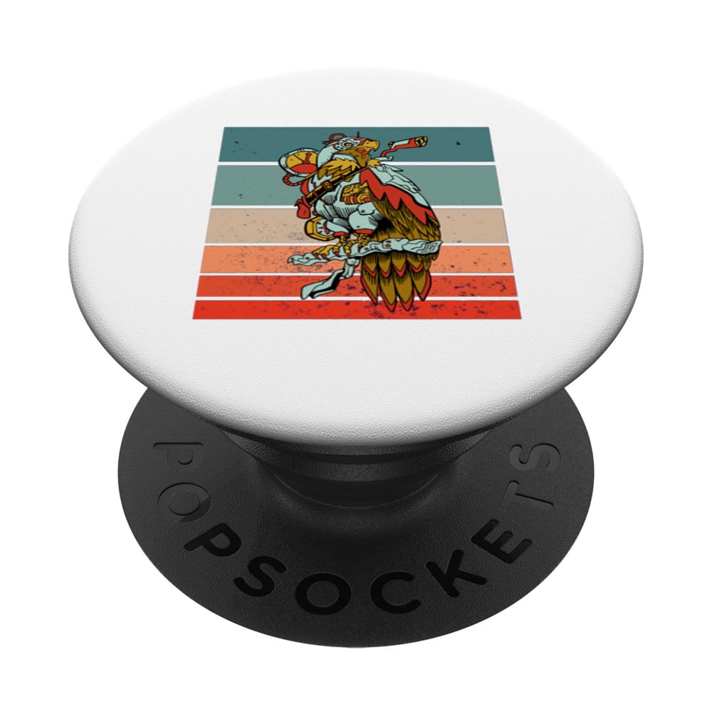 Steampunk eagle mechanical bird futuristic elements clock PopSockets Swappable PopGrip