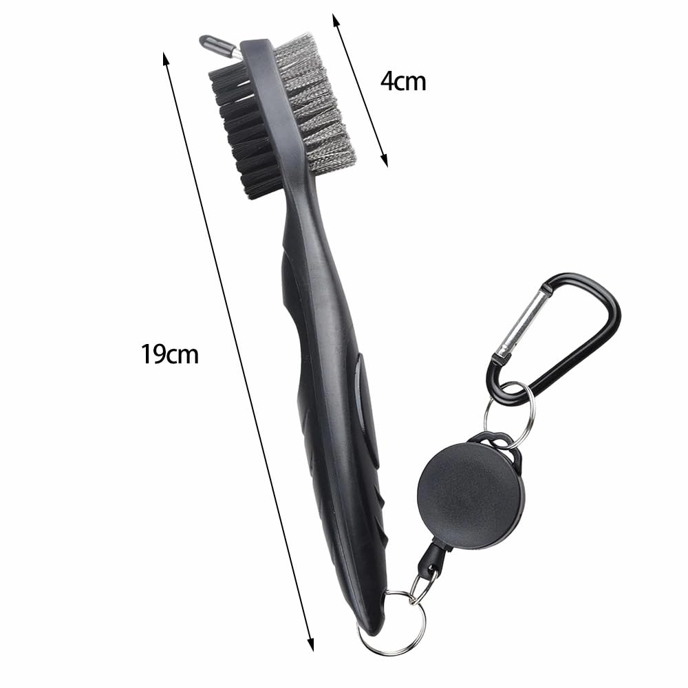 Limpiador de Palos de Golf Cepillo de Doble Cara Nailon y Acero para Limpieza de Grooves