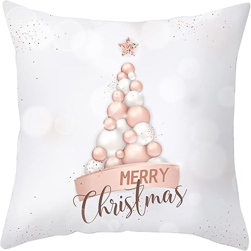 Miniatura 6 de Wtosuhe Juego de 4 fundas de almohada navideñas de 18 x 18 pulgadas, fundas de almohada decorativas de Navidad de granja, decoración del hogar para