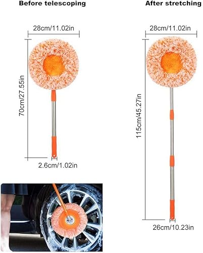 Miniatura 6 de Trapeador de limpieza ajustable giratorio de 360, regalo adicional, 2 cabezales de fregona reutilizables, nuevo trapeador extensible de limpieza de