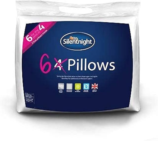 Silentnight Ultrabounce Pillows Pack of 6  Medium Support Soft Bouncy Hotel Bed Pillows 6 Pack  Hypoallergenic Machine Washable