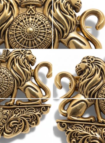 Image of Antique Gold Brooch Pin for Men Women Vintage Saree Blazer Coat Lapel Fashion Jewellery