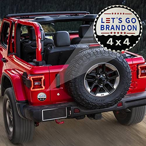 Image of Let's Go Brandon Badge Rated Car Emblem, 4 x 4 Metal Automotive Badge 3D Metal Car Badges Emblems Round Emblem Decals Car Badge Decals Stickers Compatible with Jeep Wrangler Vehicles Trucks SUV