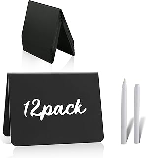 JuuBDM 12pcs Mini Chalkboard Signs for Food,Reserved Table Signs, Easy to Write and Wipe Out,Small Chalkboard Signs for Sm...