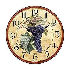 Old Fashioned Purple Grape Antique Wood Clock with Second Hand Wall Clock for Kitchen 10 inches photo Old Fashioned Purple Grape Antique Wood Clock with Second Hand Wall Clock for Kitchen 10 inches