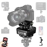 Soonpho M4 Panoramic Camera Tripod Pan Tilt Remote Control 360 Degree Motorized Head Electric with Phone Clamp and Remote Control for DSLR Cameras Smartphone