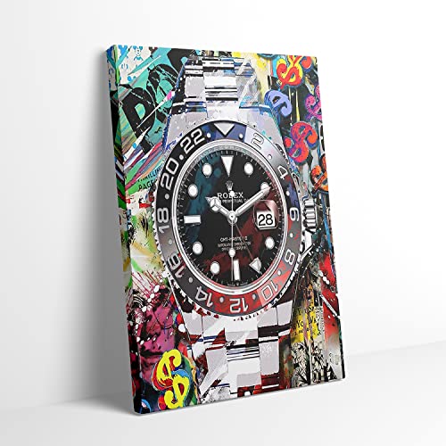 Fchen art Banksy Graffiti Street Art Peinture Rolex Décoration murale Motivation Montres Rolex pour homme 80 x 120 cm Cover