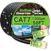 Outdoor Cat 7 Ethernet Cable 50ft, 26AWG Heavy-Duty Cat7 Networking Cord Patch Cable RJ45 Transmission Speed 10GbpsTransmission Bandwidth 600Mhz LAN Wire Cable STP Waterproof Direct Burial (50FT)