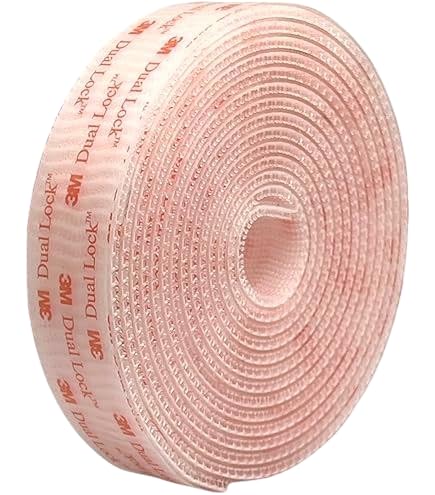 DPM Tapes - Bande Adhésive 3M Dual Lock SJ3560, Fixation Réutilisable Type Attache/Détache Haute Résistance pour Voiture, Dashcam, GoPro, Système de Péage, DIY, Trasparent (25,4 mm x 2 m)