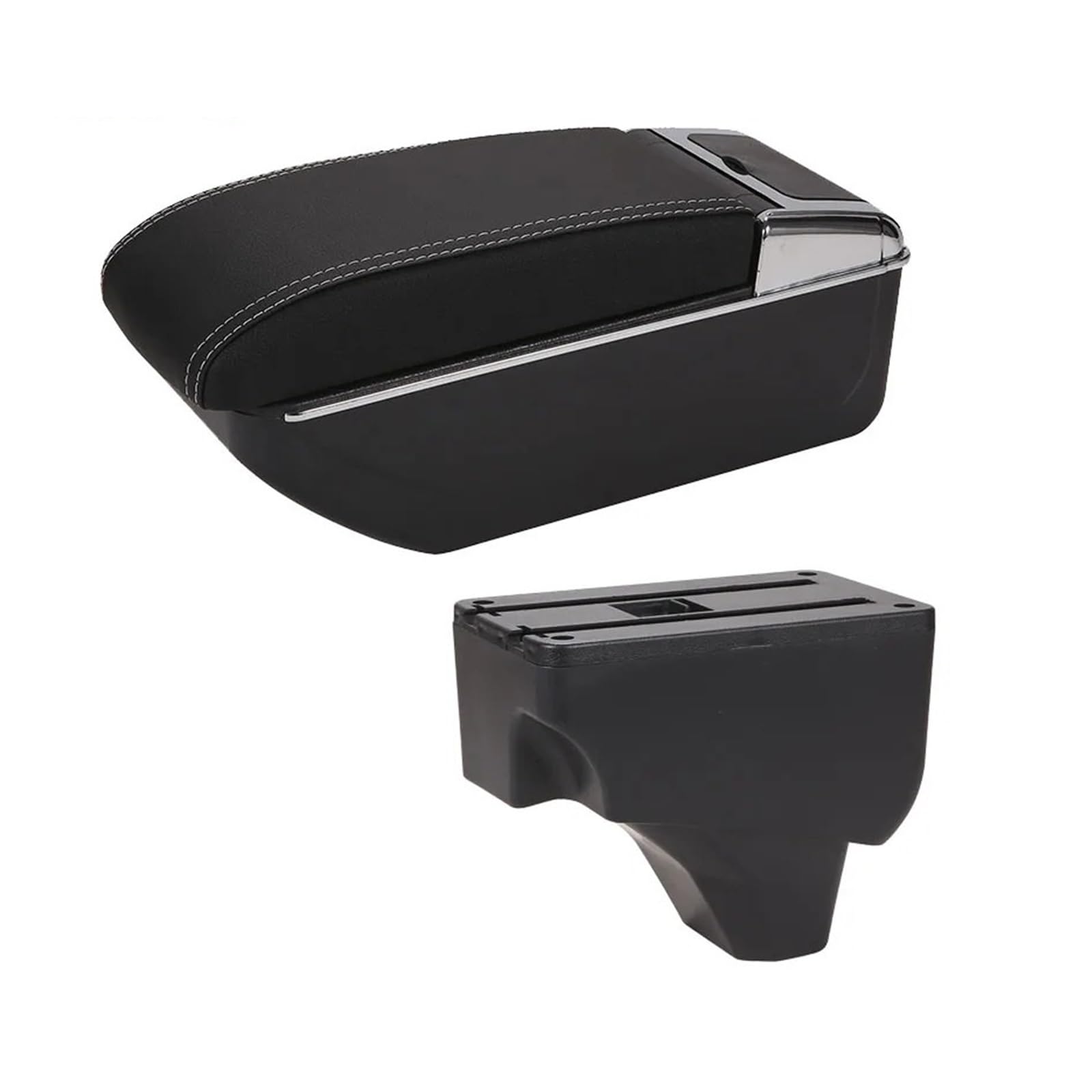 Ggwqoops Car Armrests For Peugeot 2008 2019-2024 Armrest Car Box Retrofit Parts Interior Details Storage Accessories Armrest Box(D3 Black white NoUSB)