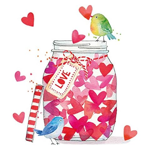 20 Napkins Glass with Love Heart Wedding Valentine's Day Table Decoration 33 x 33 cm Cover