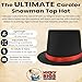 Nicky Bigs Novelties Adult Tall Large Black Satin Top Hat with Red Band Caroler Snowman Circus Ringmaster Victorian Mad Hatter Baron Roaring 20s Magician Formal Costume Tuxedo Deluxe High Crown