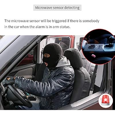 EASYGUARD EC202 2 Way car Alarm System with LCD Pager Display Remote Engine Start & Microwave Sensor DC12V