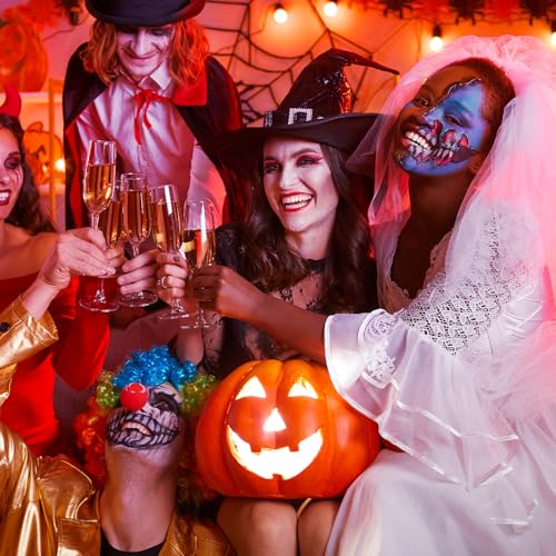 Creatrek Pumpkin Lights, 16 Color Changing Jack O Lantern Lights, Battery Operated JackoLantern Lights for Pumpkins Halloween Party Outdoor Decor 4 Pack - image 9