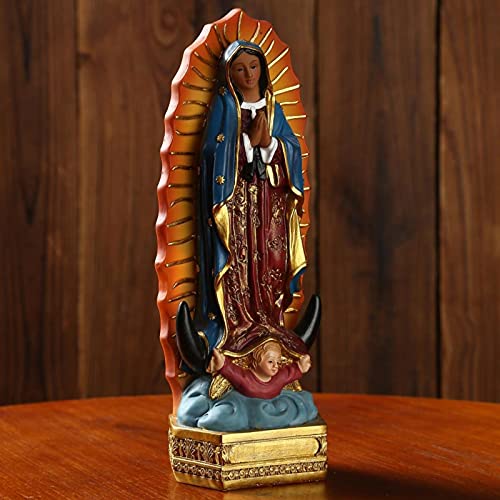 Schöne Statue "Our Lady of Guadalupe" Jungfrau Maria Statue Skulptur Kunstharz Figur Dekoration Ornament Cover