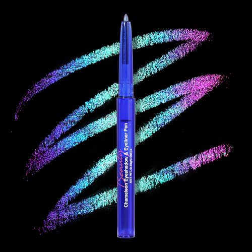 UCANBE Chameleon Eyeshadow & Eyeliner Gel Pencil - Multichrome Shifting Colors Metallic Glitter Eye Makeup,Waterproof Long-Lasting Smudge-Proof Multi-Dimensional Color (Electric Blue to Royal Purple)