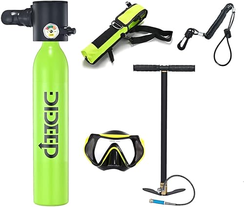 Miniatura 5 de Kit de tanque de buceo reutilizable certificado por puntos de buceo portátil de 0.5 L de capacidad, mini tanques de buceo que soportan 5-10 minutos