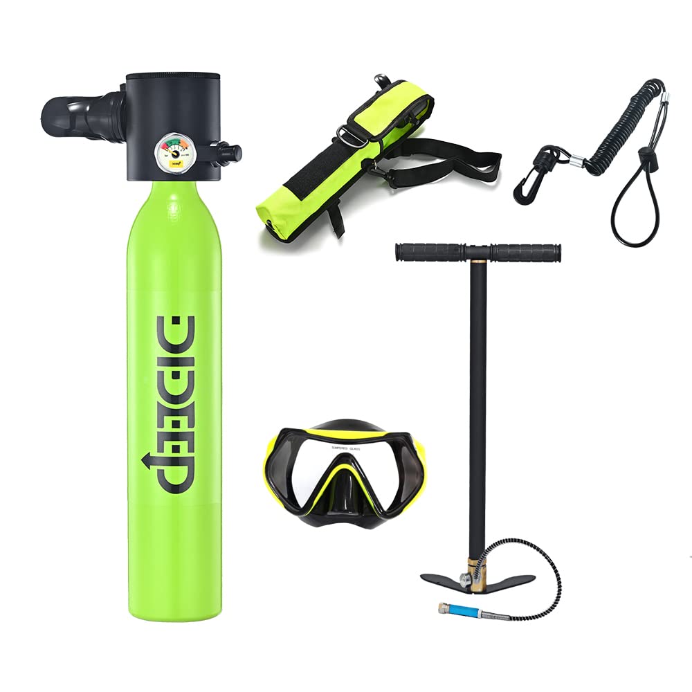 Dive Portable lungswith Dot Certified Reusable Diving Tank Kit 0.5L Capacity Mini Scuba Diving Tanks That Support 5-10 Minutes of Underwater Breathing Dive Portable Lungs for Diving