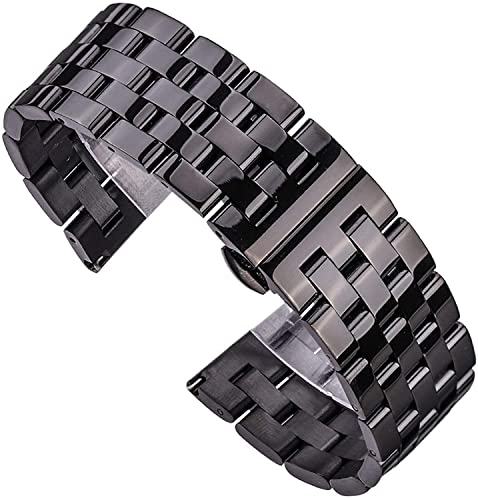 Bracelet en acier inoxydable 316L pour hommes et femmes en argent noir et rose ou or 20mm à 26mm