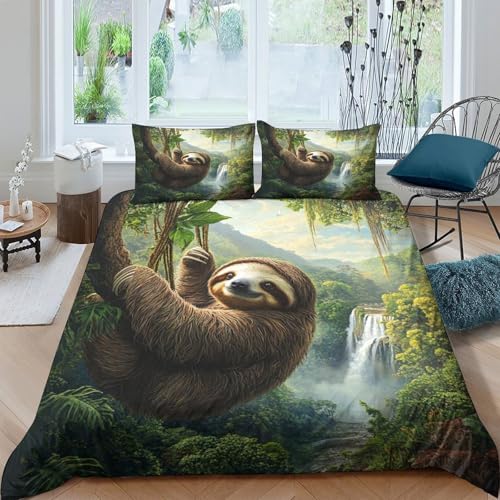 Housse de Couette Paresseux 3D Microfibre Hypoallergique