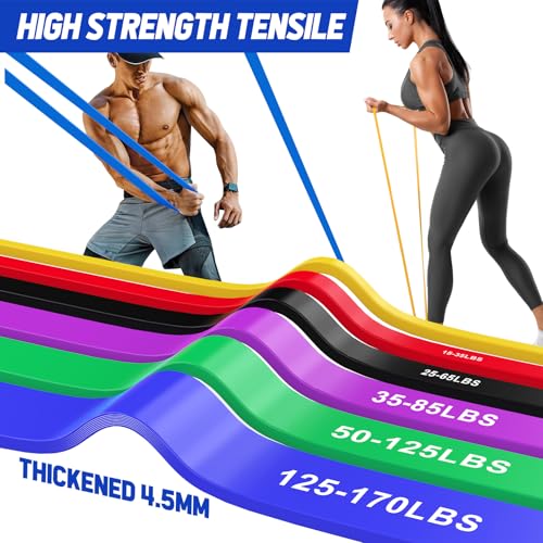 Fokky Resistance Bands Set, 6 Levels Exercise Band Pull Up Bands with Door Anchor, Resistance Band Women Resistance Bands Set Men for CrossFit, Stretching, Powerlifting, Strength Training, Pull Up - Image 4